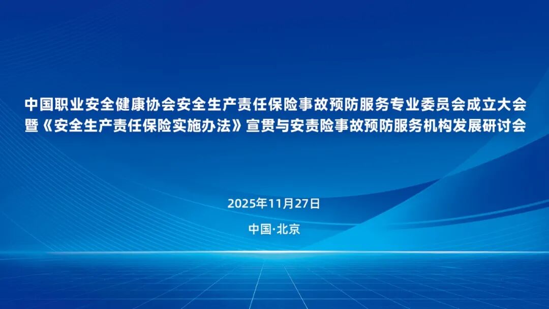 <strong>中國職業安全健康協會安責險事故預防服務專業委員會成立大會暨《安全生產責任保險實施</strong>
